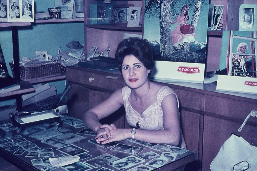 My grandmother Rachel at the counter