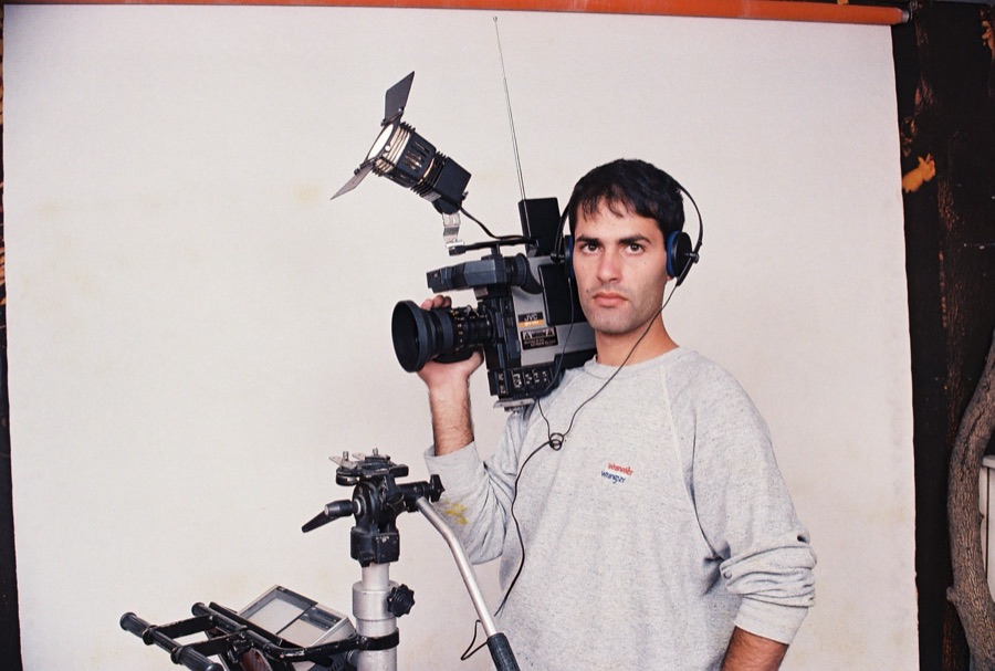 My father Ofer with a video camera