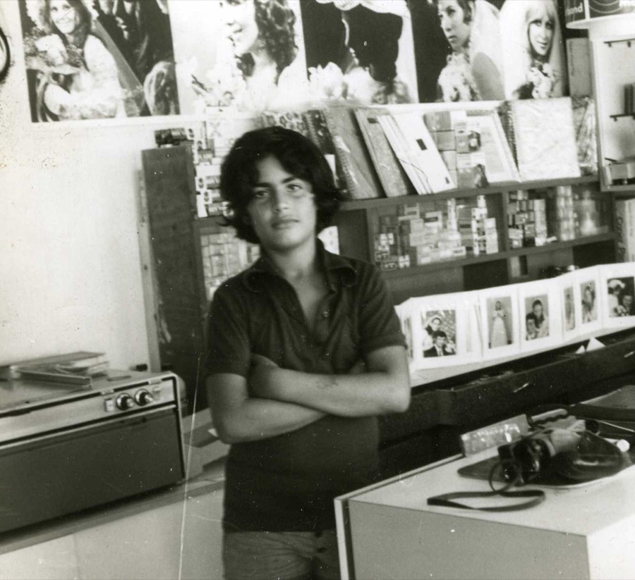 My father Ofer as a boy in the shop